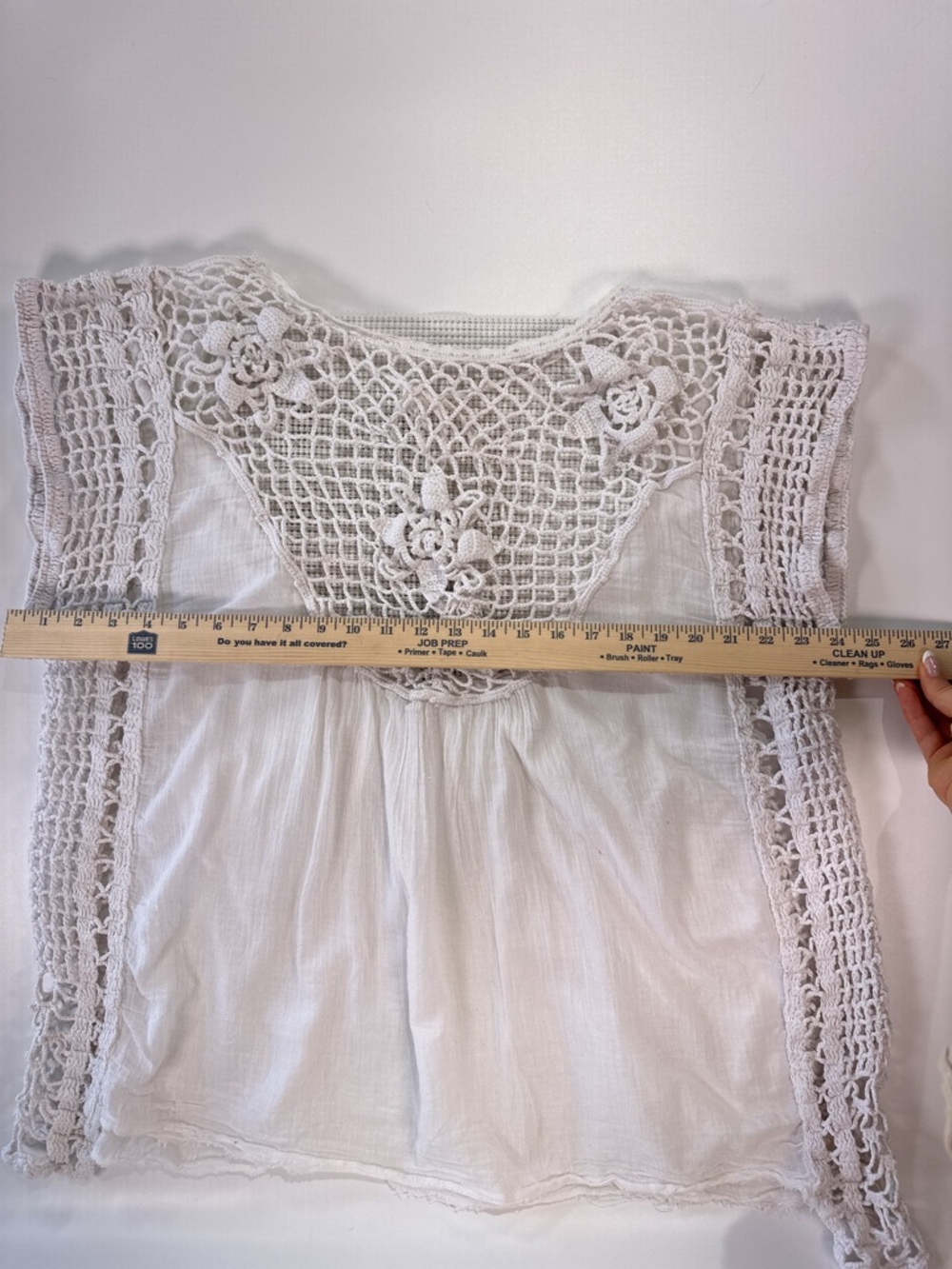 Free People White Crochet Yoke Sleeveless Camisole - Picture 9 of 9